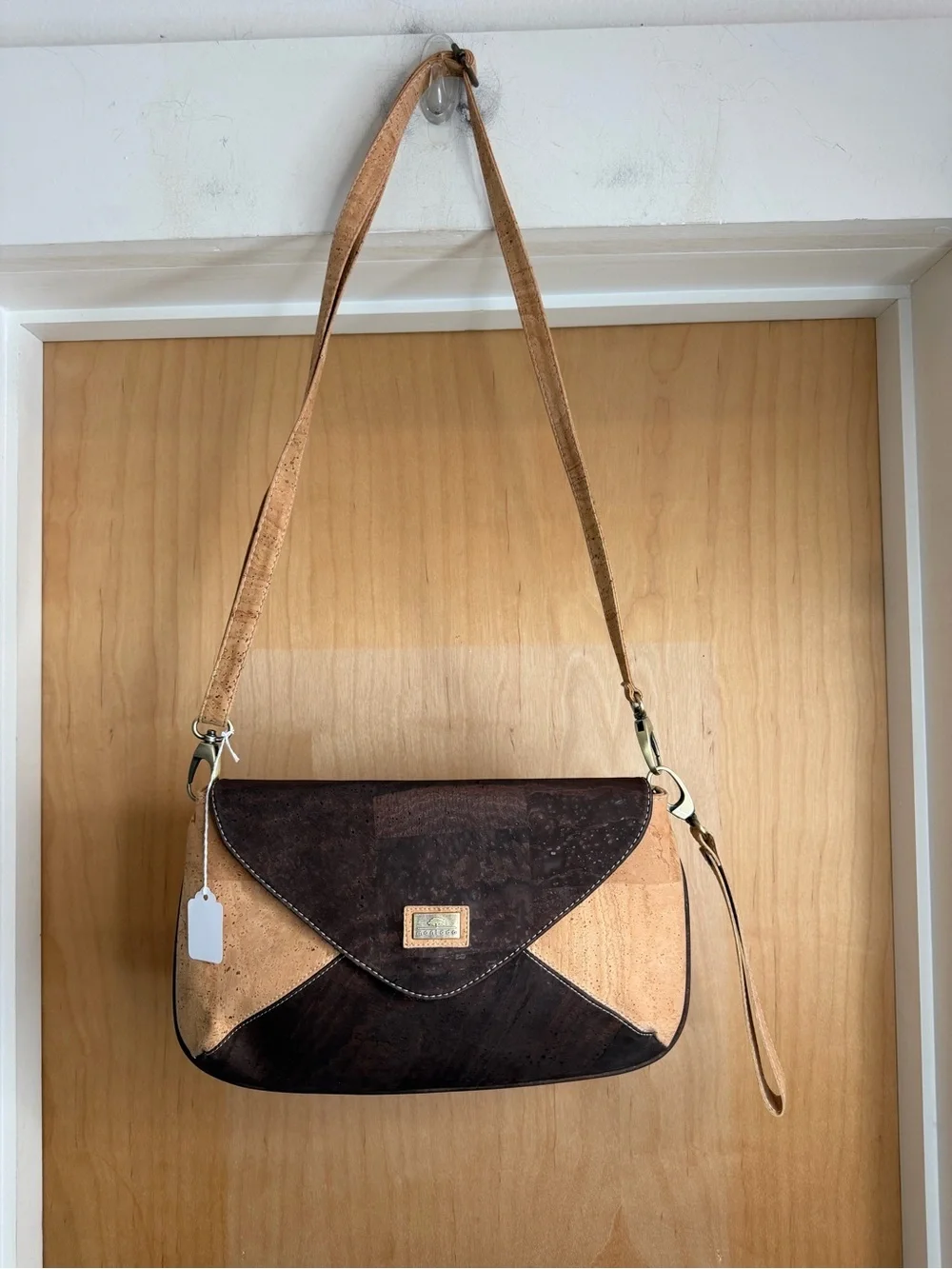 Montado Cork Colorblock Envelope Crossbody Clutch with Boho Shoulder Bag